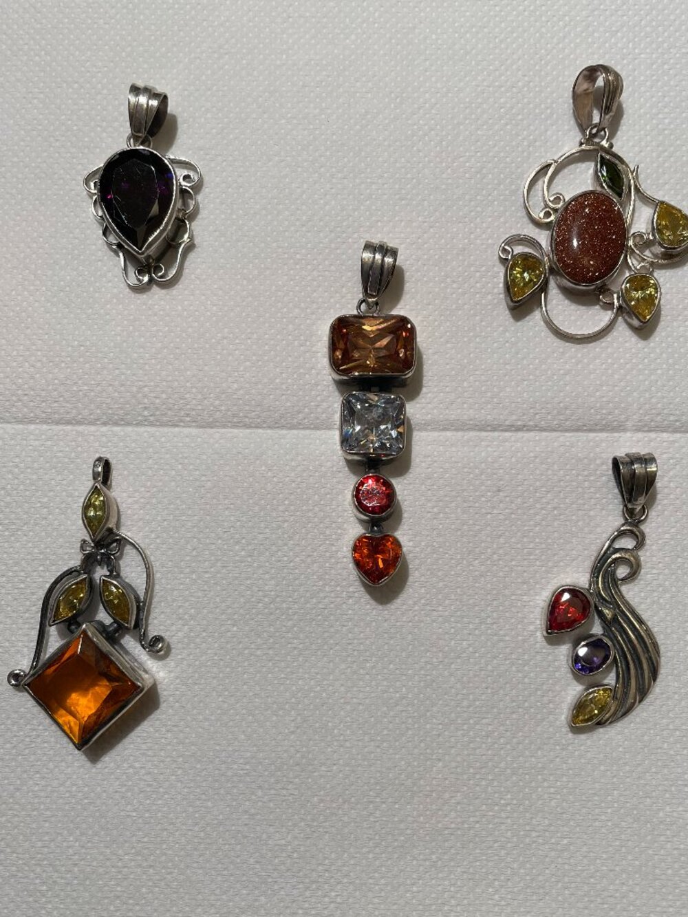 5 sterling silver pendants